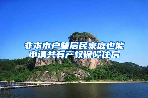 非本市户籍居民家庭也能申请共有产权保障住房