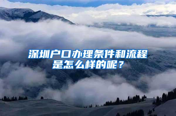 深圳户口办理条件和流程是怎么样的呢？