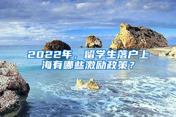 2022年，留学生落户上海有哪些激励政策？