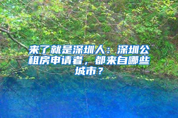 来了就是深圳人：深圳公租房申请者，都来自哪些城市？