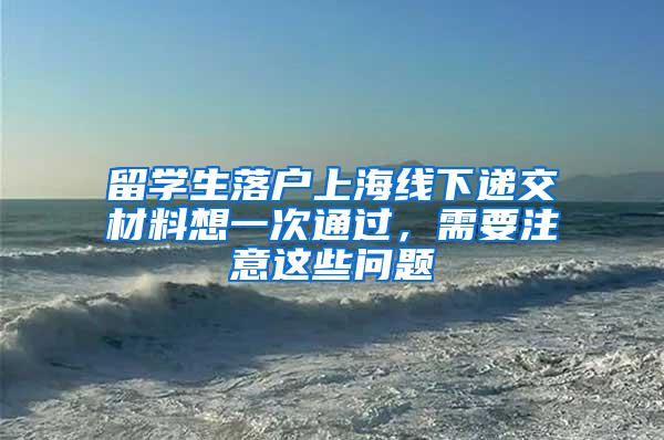 留学生落户上海线下递交材料想一次通过，需要注意这些问题