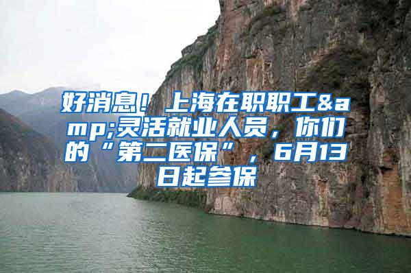 好消息！上海在职职工&灵活就业人员，你们的“第二医保”，6月13日起参保