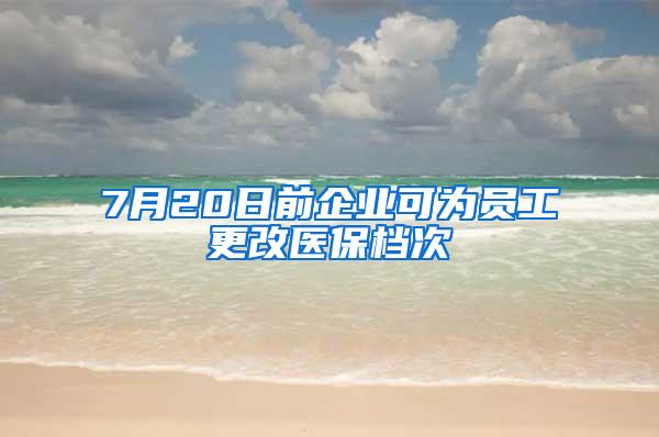 7月20日前企业可为员工更改医保档次