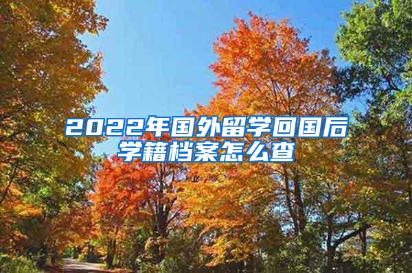 2022年国外留学回国后学籍档案怎么查