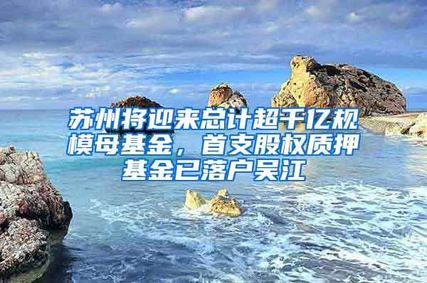 苏州将迎来总计超千亿规模母基金，首支股权质押基金已落户吴江