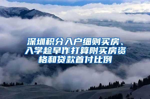 深圳积分入户细则买房、入学趁早作打算附买房资格和贷款首付比例