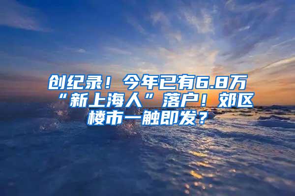 创纪录！今年已有6.8万“新上海人”落户！郊区楼市一触即发？