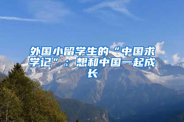 外国小留学生的“中国求学记”：想和中国一起成长