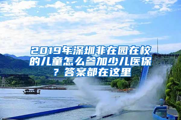 2019年深圳非在园在校的儿童怎么参加少儿医保？答案都在这里