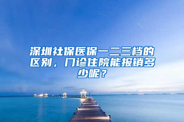 深圳社保医保一二三档的区别，门诊住院能报销多少呢？