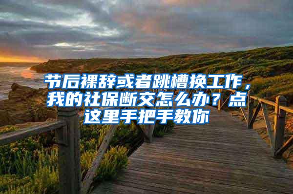 节后裸辞或者跳槽换工作，我的社保断交怎么办？点这里手把手教你