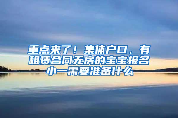 重点来了！集体户口、有租赁合同无房的宝宝报名小一需要准备什么