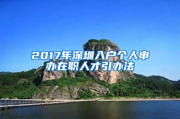 2017年深圳入户个人申办在职人才引办法