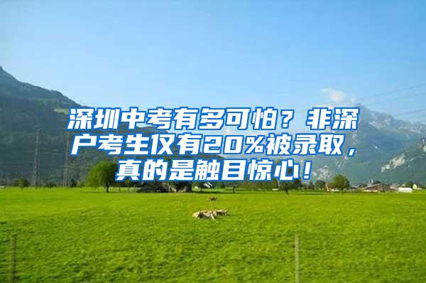 深圳中考有多可怕？非深户考生仅有20%被录取，真的是触目惊心！