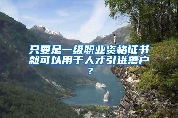 只要是一级职业资格证书就可以用于人才引进落户？