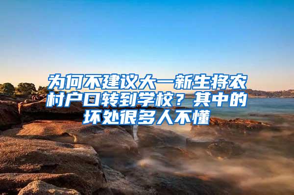 为何不建议大一新生将农村户口转到学校？其中的坏处很多人不懂