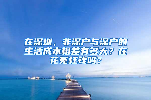 在深圳，非深户与深户的生活成本相差有多大？在花冤枉钱吗？