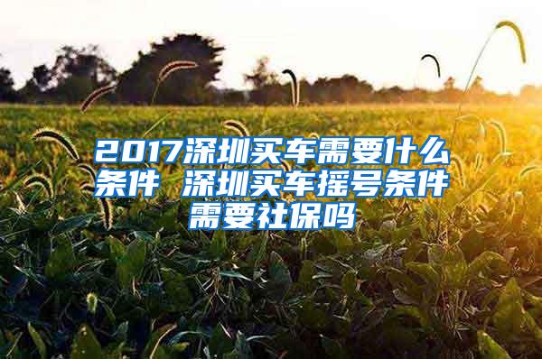 2017深圳买车需要什么条件 深圳买车摇号条件需要社保吗