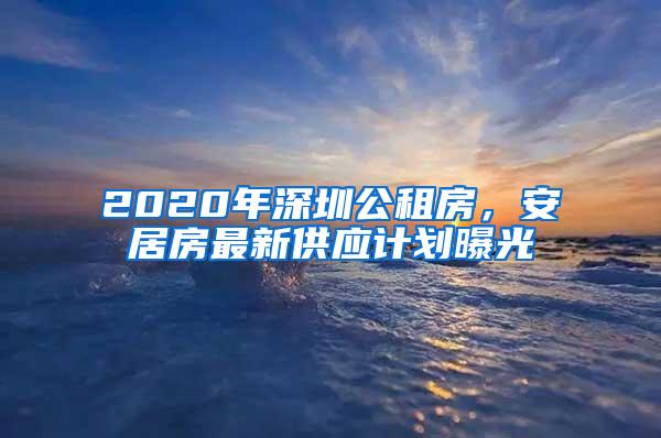 2020年深圳公租房，安居房最新供应计划曝光