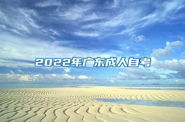 2022年广东成人自考