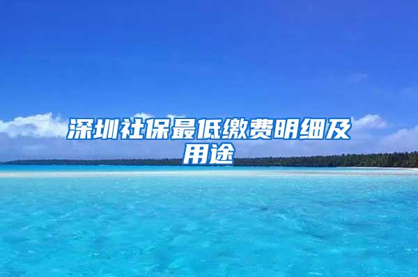 深圳社保最低缴费明细及用途