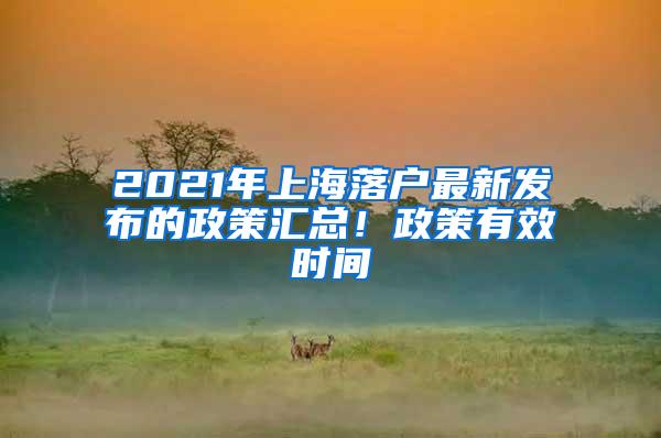 2021年上海落户最新发布的政策汇总！政策有效时间