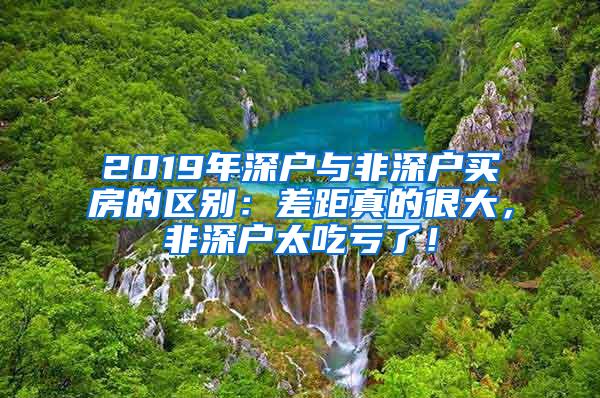 2019年深户与非深户买房的区别：差距真的很大，非深户太吃亏了！