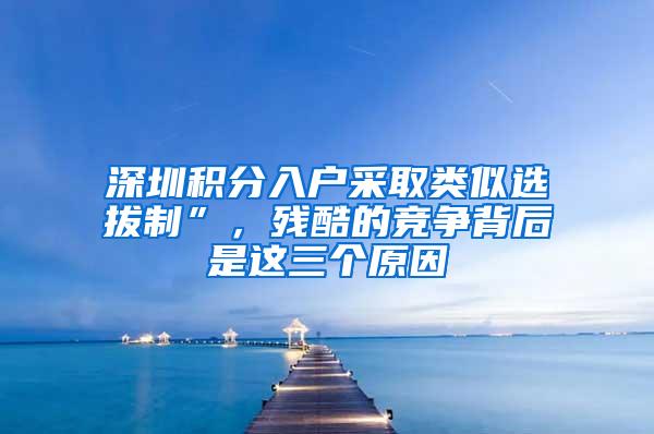 深圳积分入户采取类似选拔制”，残酷的竞争背后是这三个原因