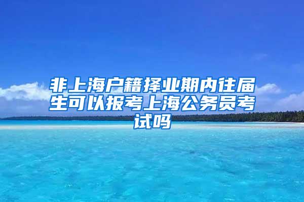 非上海户籍择业期内往届生可以报考上海公务员考试吗