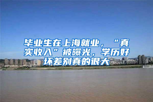 毕业生在上海就业，“真实收入”被曝光，学历好坏差别真的很大