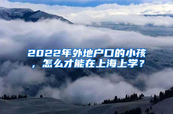 2022年外地户口的小孩，怎么才能在上海上学？