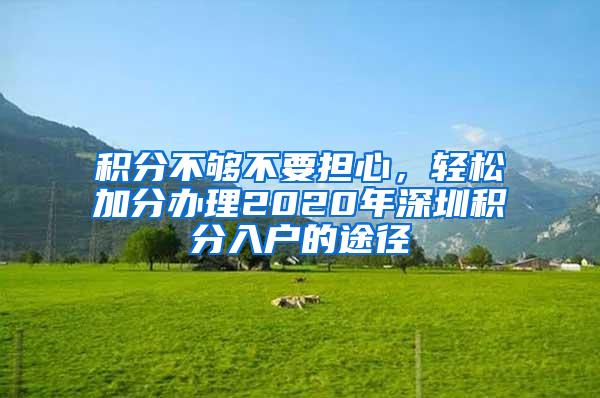 积分不够不要担心，轻松加分办理2020年深圳积分入户的途径