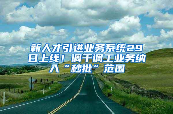 新人才引进业务系统29日上线！调干调工业务纳入“秒批”范围