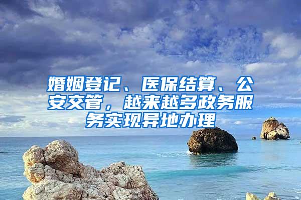 婚姻登记、医保结算、公安交管，越来越多政务服务实现异地办理