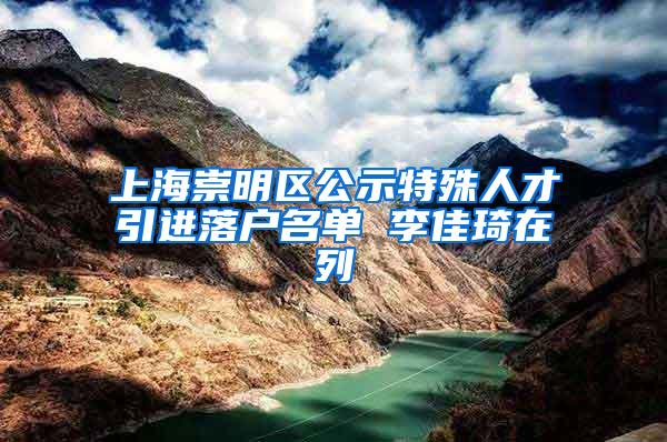 上海崇明区公示特殊人才引进落户名单 李佳琦在列