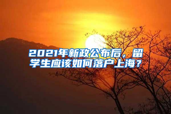 2021年新政公布后，留学生应该如何落户上海？