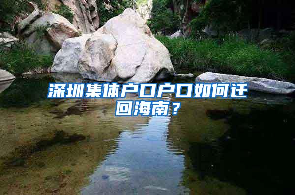 深圳集体户口户口如何迁回海南？