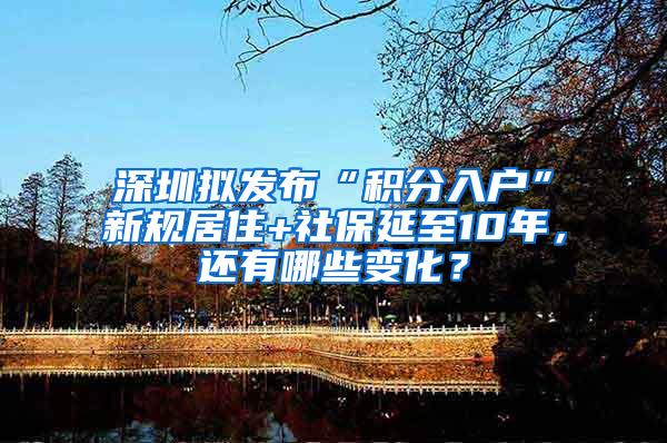 深圳拟发布“积分入户”新规居住+社保延至10年，还有哪些变化？