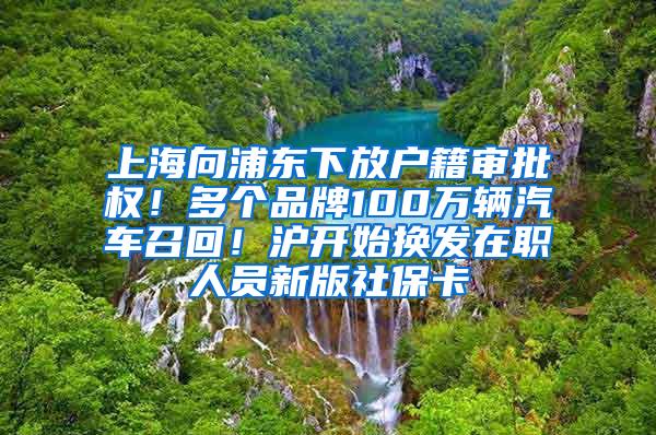 上海向浦东下放户籍审批权！多个品牌100万辆汽车召回！沪开始换发在职人员新版社保卡