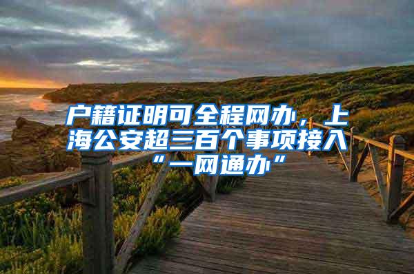 户籍证明可全程网办，上海公安超三百个事项接入“一网通办”