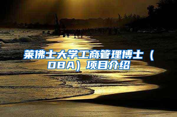 莱佛士大学工商管理博士（DBA）项目介绍