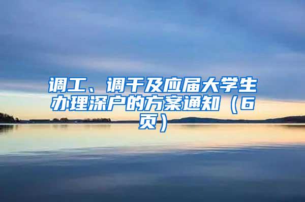 调工、调干及应届大学生办理深户的方案通知（6页）