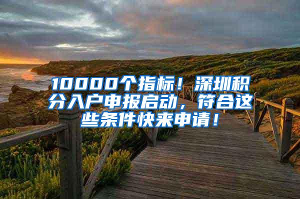 10000个指标！深圳积分入户申报启动，符合这些条件快来申请！