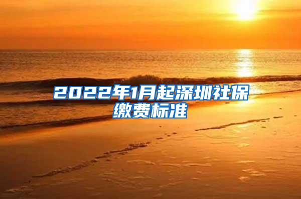 2022年1月起深圳社保缴费标准