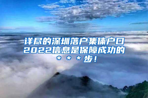 详尽的深圳落户集体户口2022信息是保障成功的＊＊＊步！