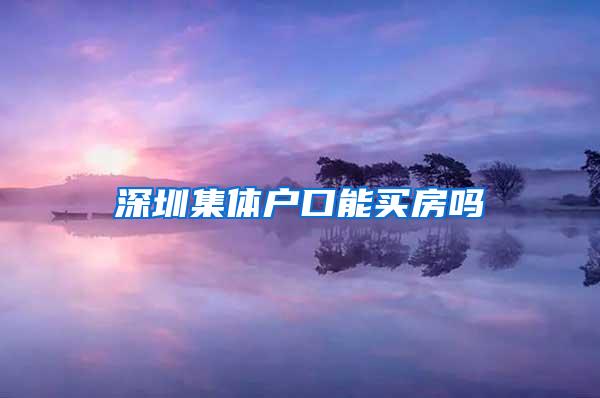 深圳集体户口能买房吗