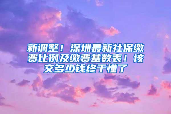 新调整！深圳最新社保缴费比例及缴费基数表！该交多少钱终于懂了