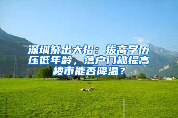 深圳祭出大招：拔高学历压低年龄，落户门槛提高楼市能否降温？