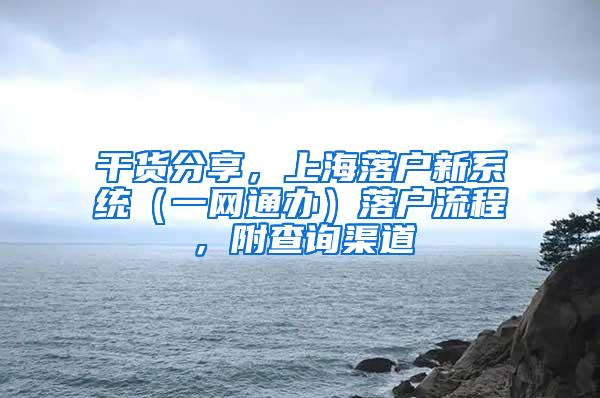 干货分享，上海落户新系统（一网通办）落户流程，附查询渠道