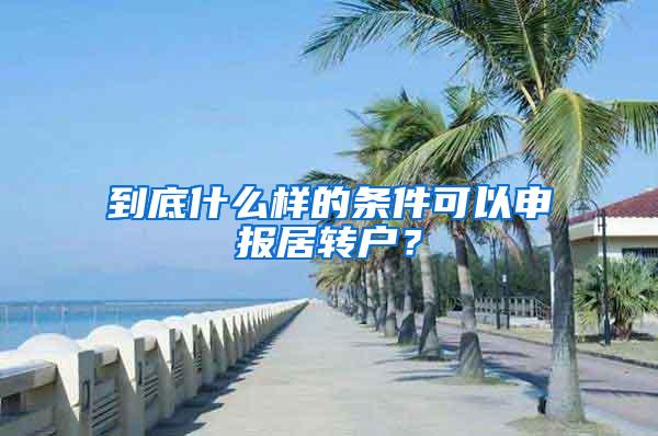 到底什么样的条件可以申报居转户？